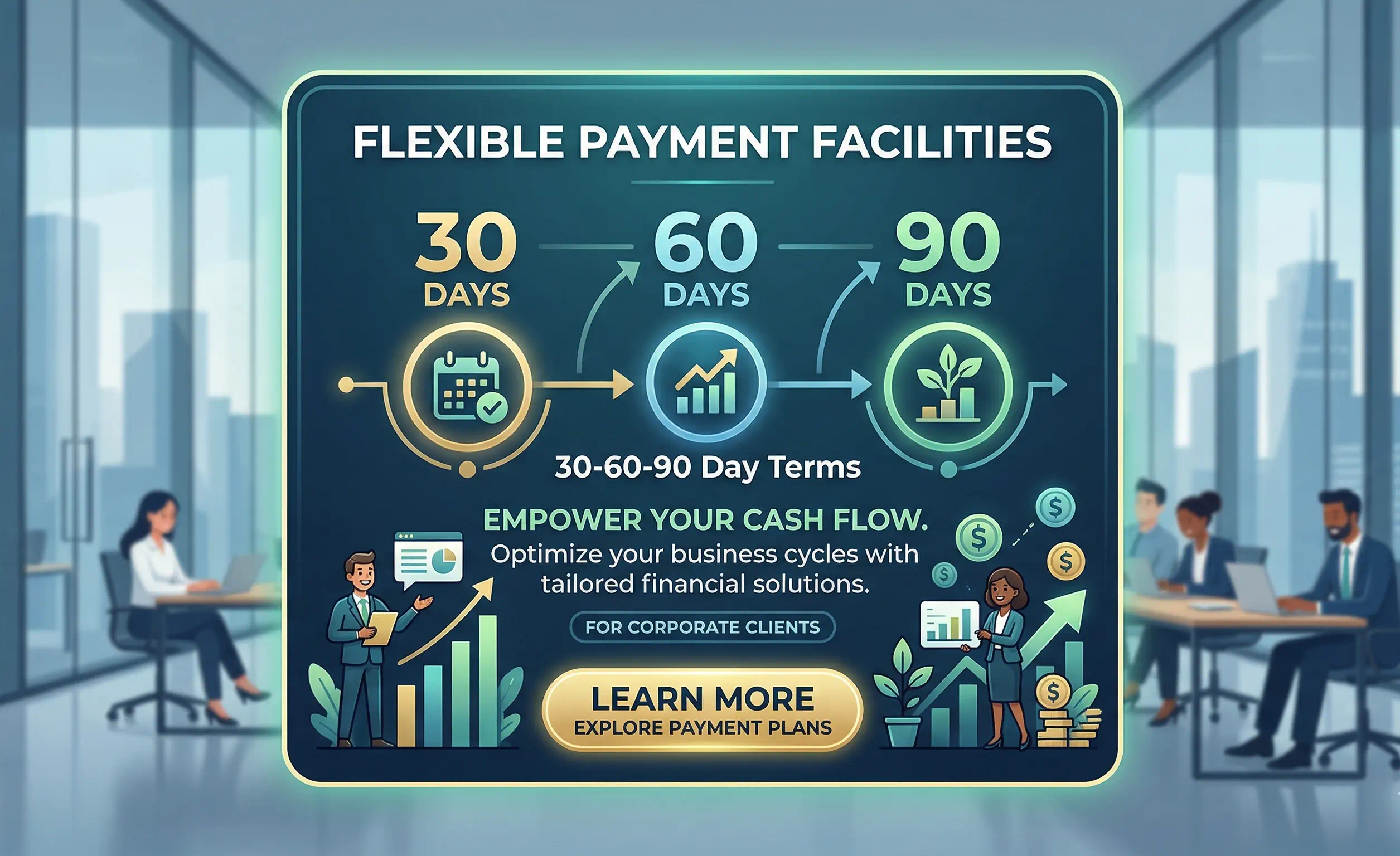 Flexible Payment Facilities - 30-60-90 Day Terms